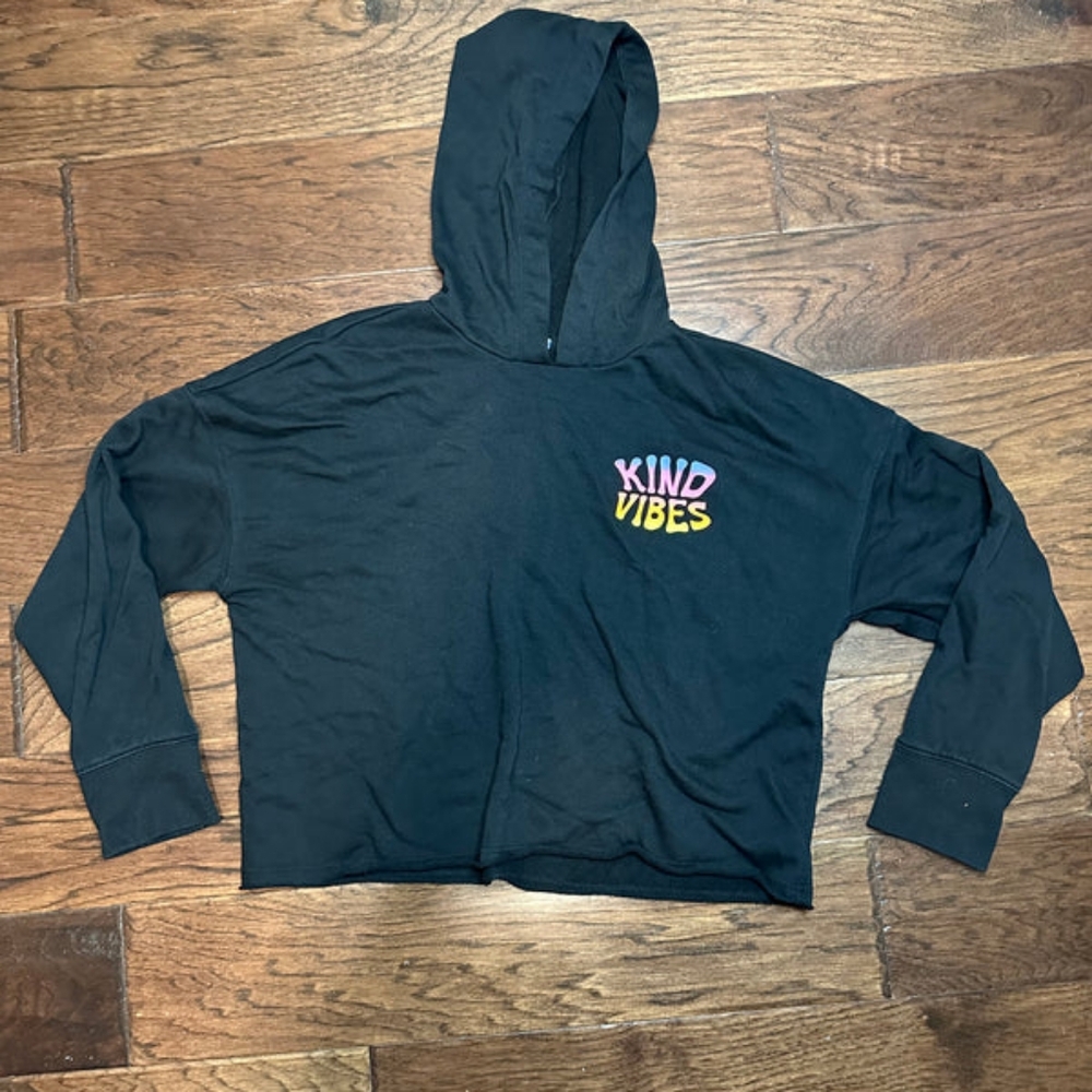 Kind vibes black crop top - XL
